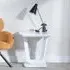 Athos Square Lamp Table - White Glass
