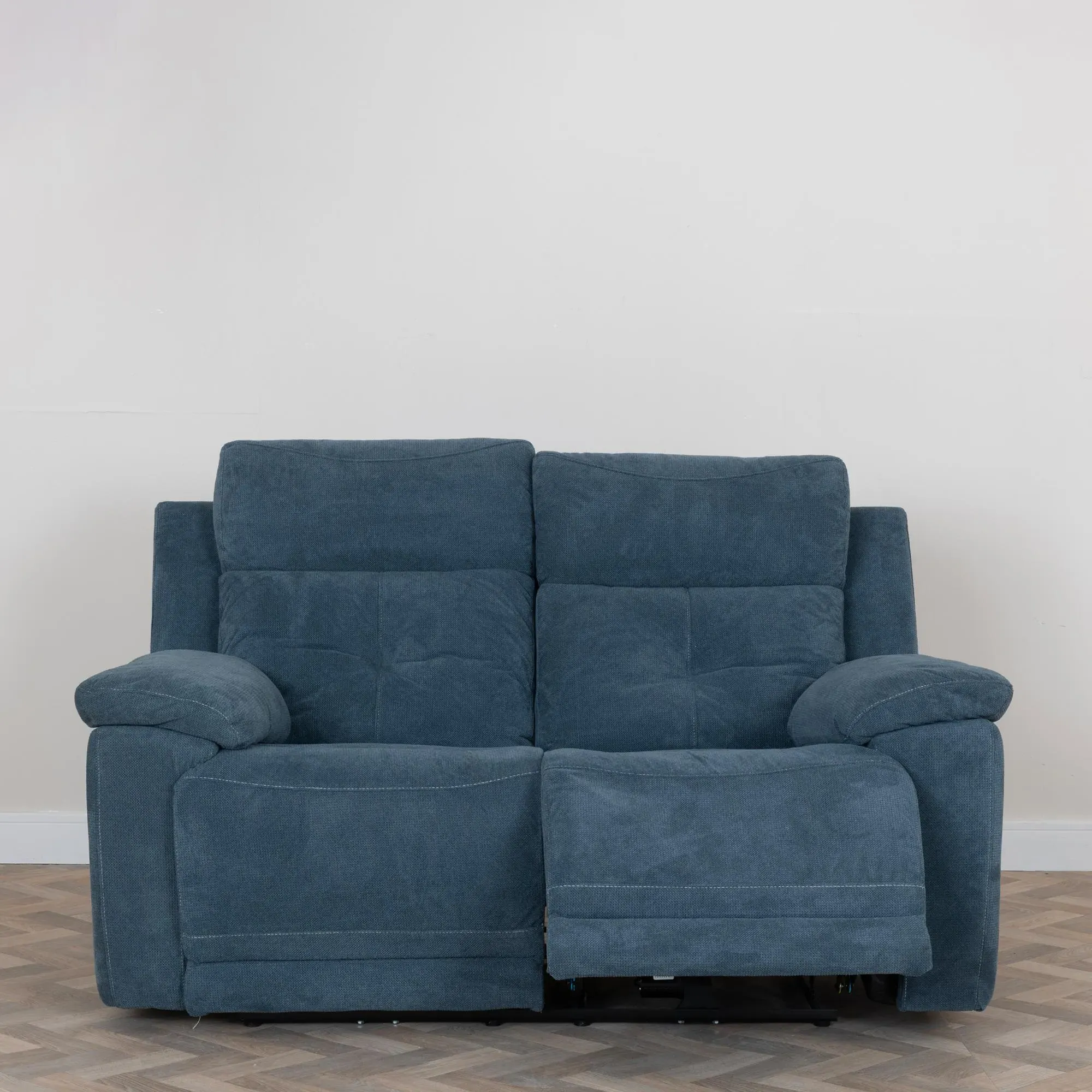 Augusta Ancona 2-Seater Electric Recliner Sofa - Blue, Fabric