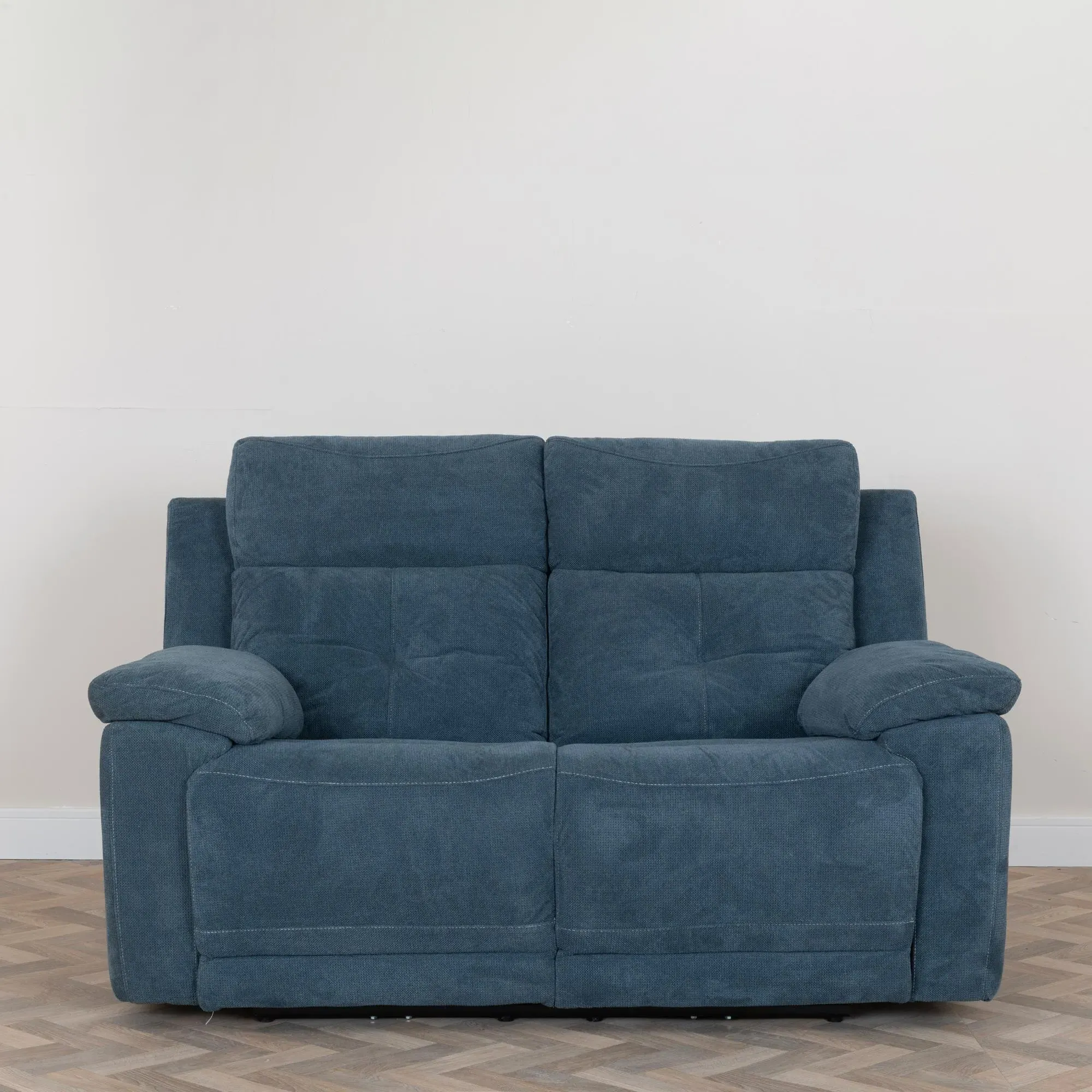 Augusta Ancona 2-Seater Electric Recliner Sofa - Blue, Fabric