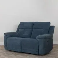 Augusta Ancona 2-Seater Electric Recliner Sofa - Blue, Fabric