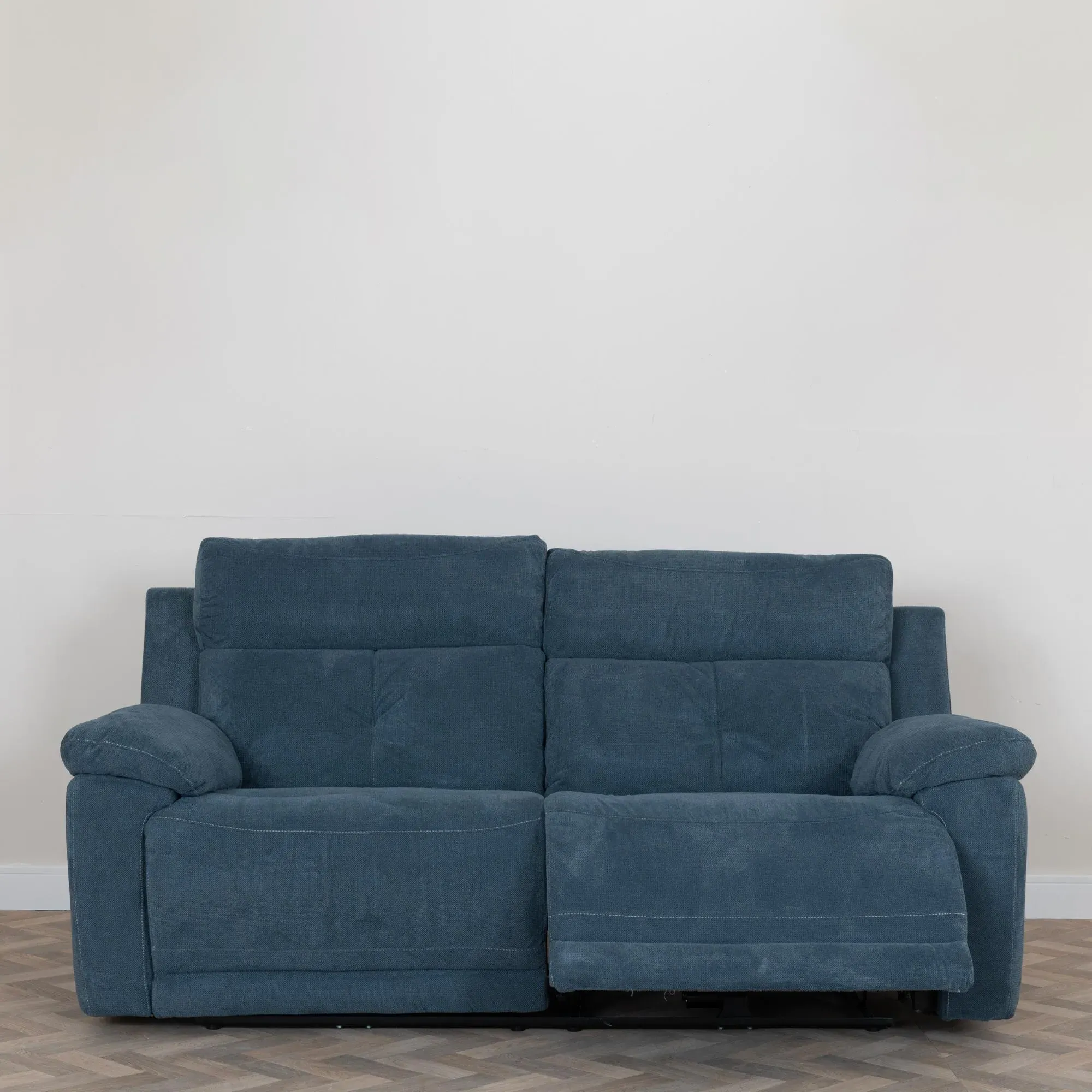 Augusta Ancona 3-Seater Electric Recliner Sofa - Blue, Fabric