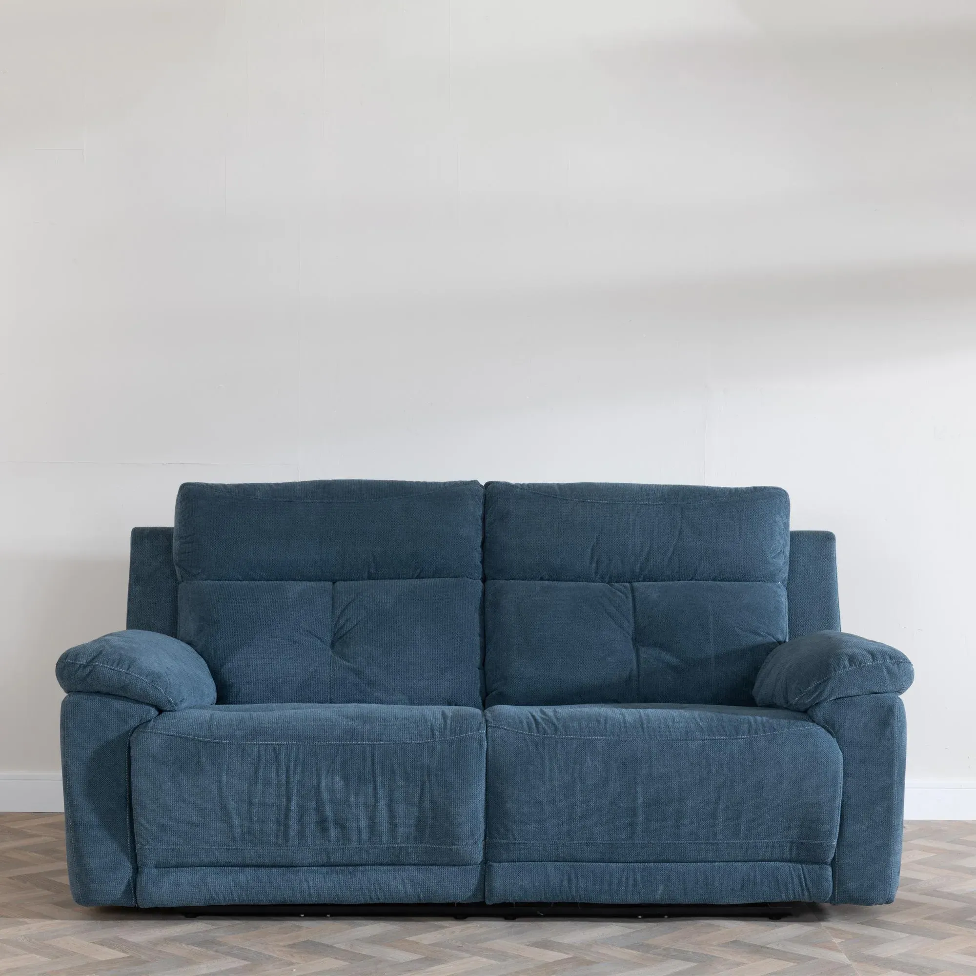 Augusta Ancona 3-Seater Electric Recliner Sofa - Blue, Fabric