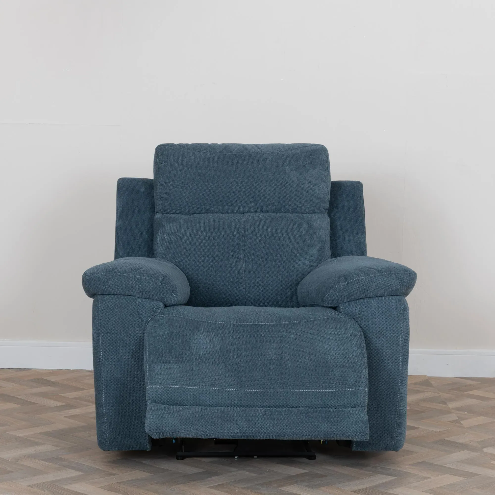 Augusta Ancona Electric Recliner Armchair - Blue, Fabric