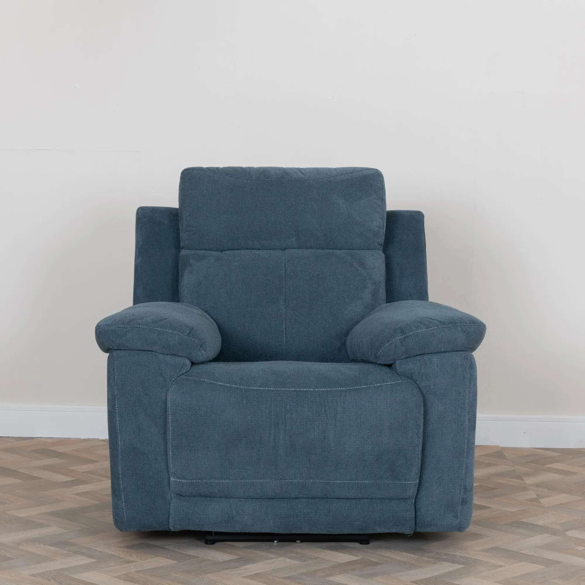 Augusta Ancona Electric Recliner Armchair - Blue, Fabric