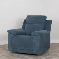 Augusta Ancona Electric Recliner Armchair - Blue, Fabric