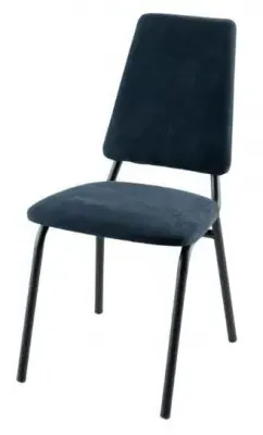 Austin Dining Chair with Metal Legs - Blue, Velvet image