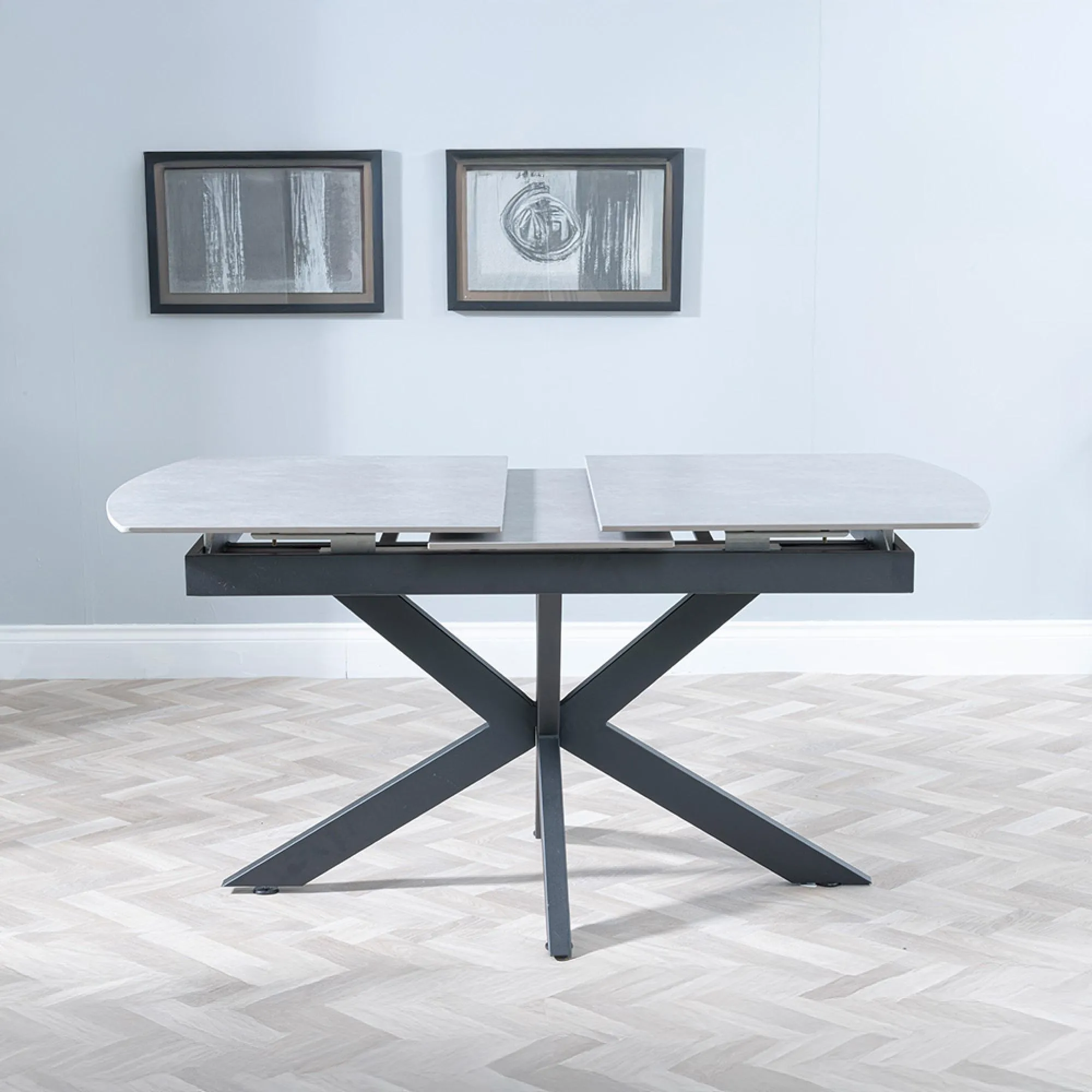 Bari 6-8 Seater Extendable Dining Table - Grey, Ceramic
