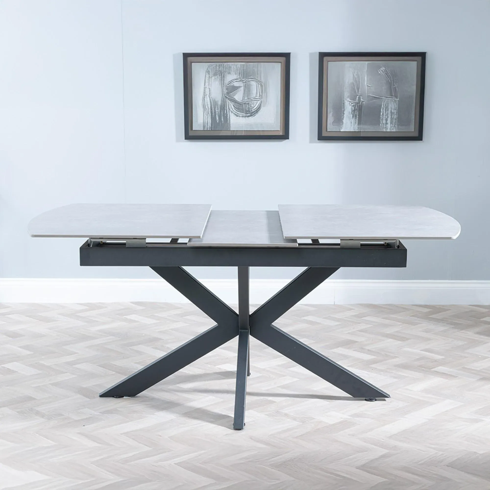 Bari 6-8 Seater Extendable Dining Table - Grey, Ceramic