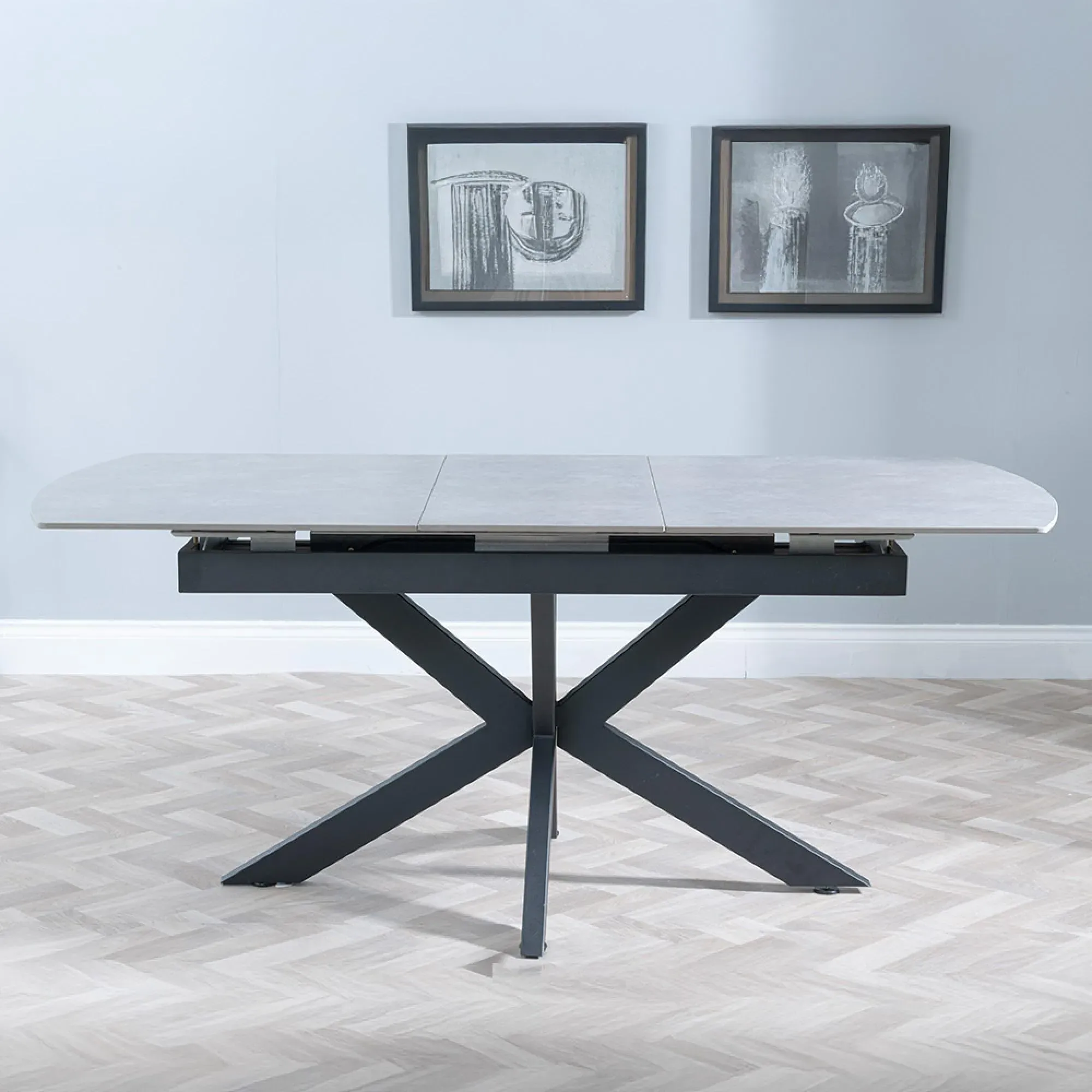 Bari 6-8 Seater Extendable Dining Table - Grey, Ceramic