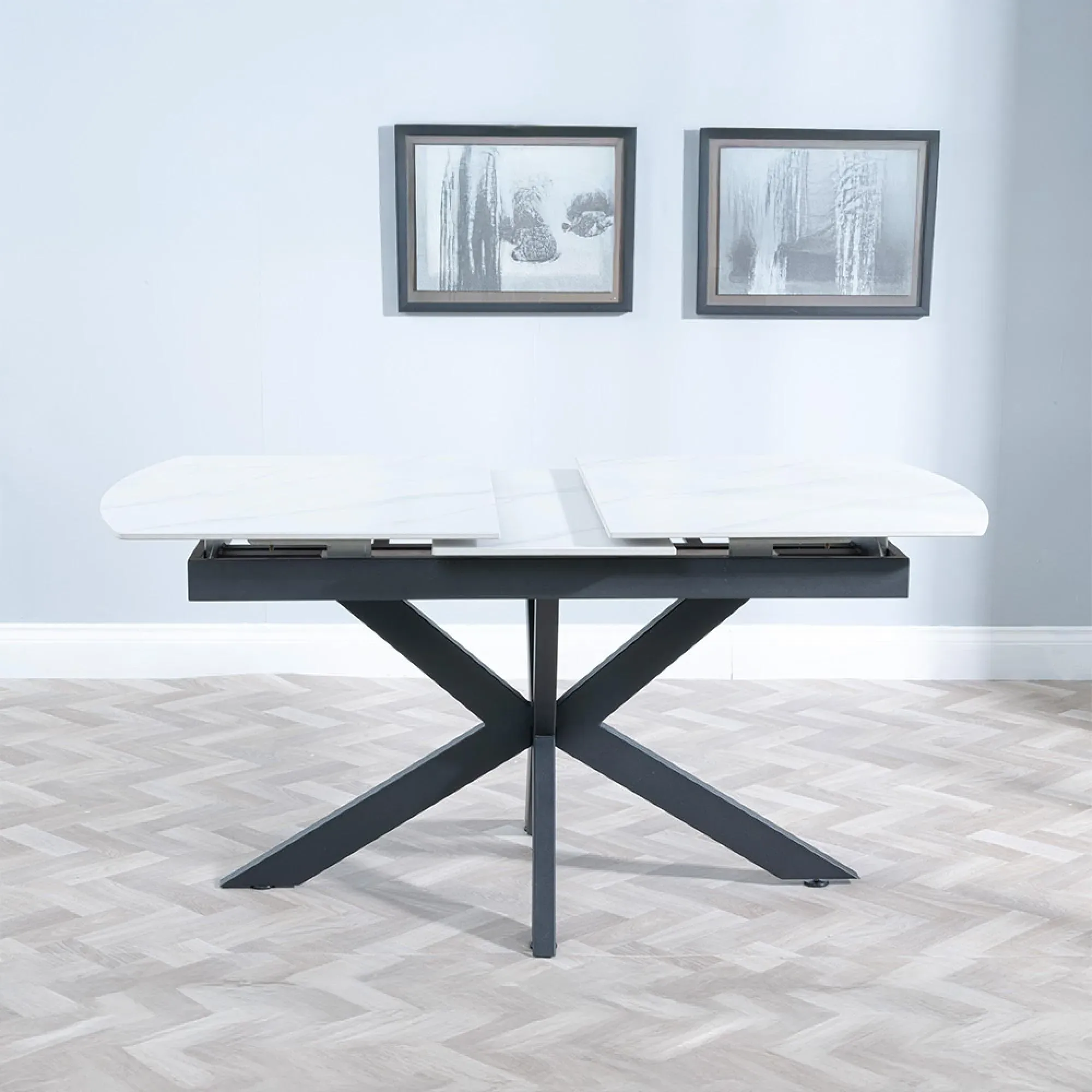 Bari 6-8 Seater Extendable Dining Table - White, Ceramic