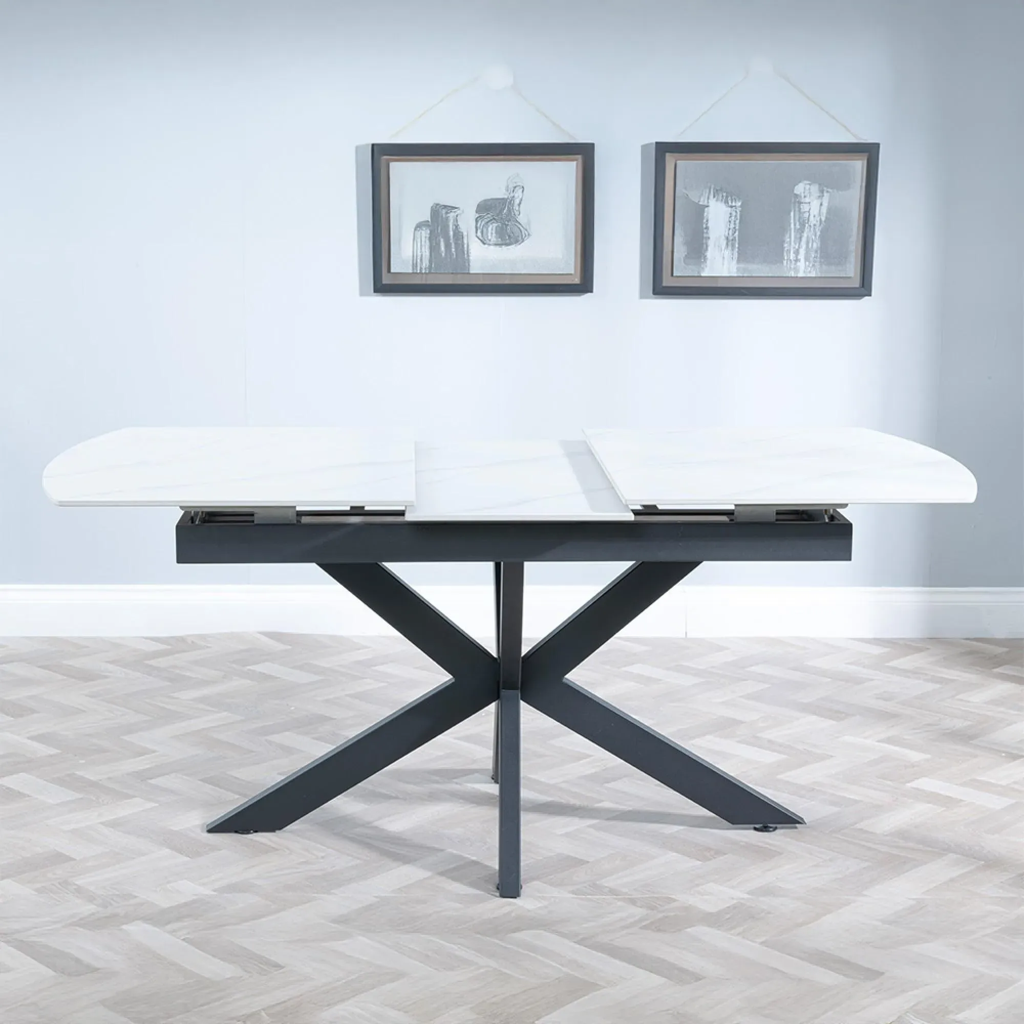 Bari 6-8 Seater Extendable Dining Table - White, Ceramic