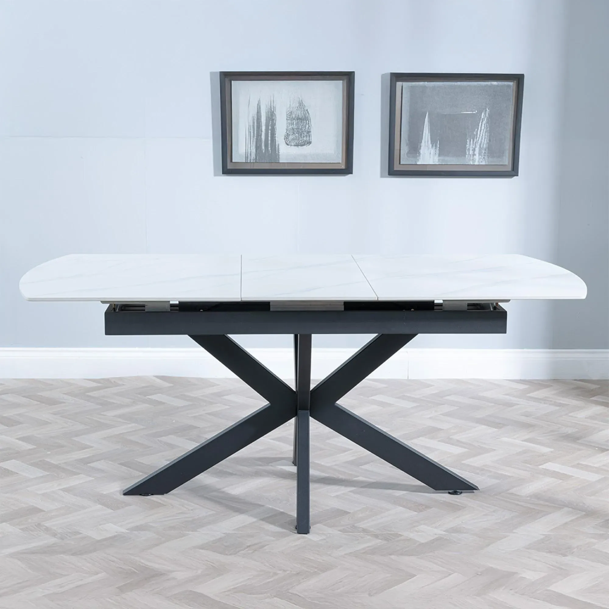 Bari 6-8 Seater Extendable Dining Table - White, Ceramic