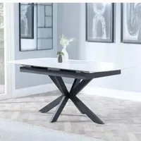 Bari 6-8 Seater Extendable Dining Table - White, Ceramic