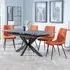 Bari Extendable Dining Set with Corona Chairs - Grey, Ceramic
