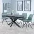 Bari Extendable Dining Set with Swivel Chairs - Grey, Ceramic