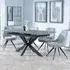 Bari Extendable Dining Set with Swivel Chairs - Grey, Ceramic