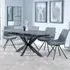 Bari Extendable Dining Set with Swivel Chairs - Grey, Ceramic