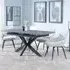 Bari Extendable Dining Set with Swivel Chairs - Grey, Ceramic