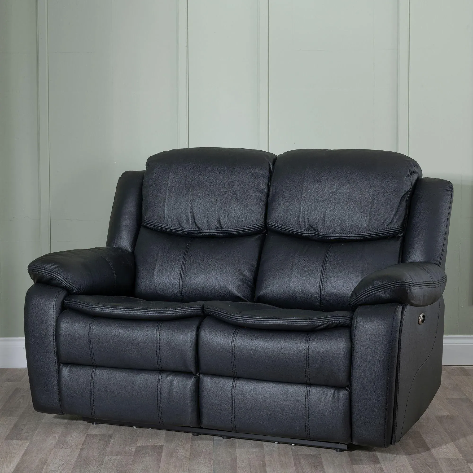 Berlin 3-Piece Recliner Sofa Set - Black, Leather