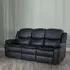 Berlin 3-Seater Recliner Sofa - Black, Leather