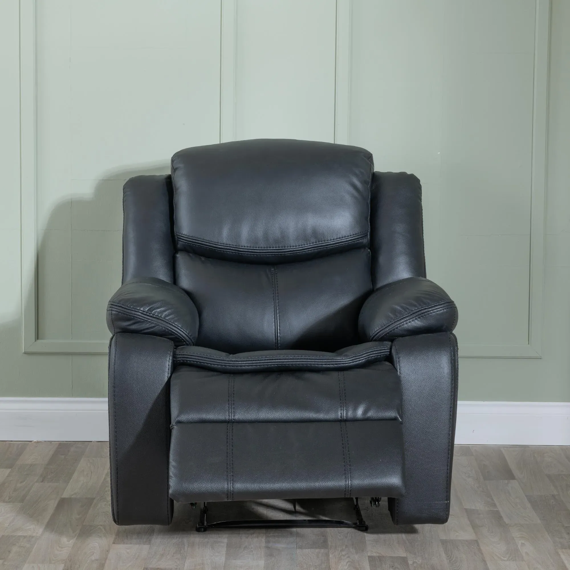 Berlin Black Leather Recliner Armchair