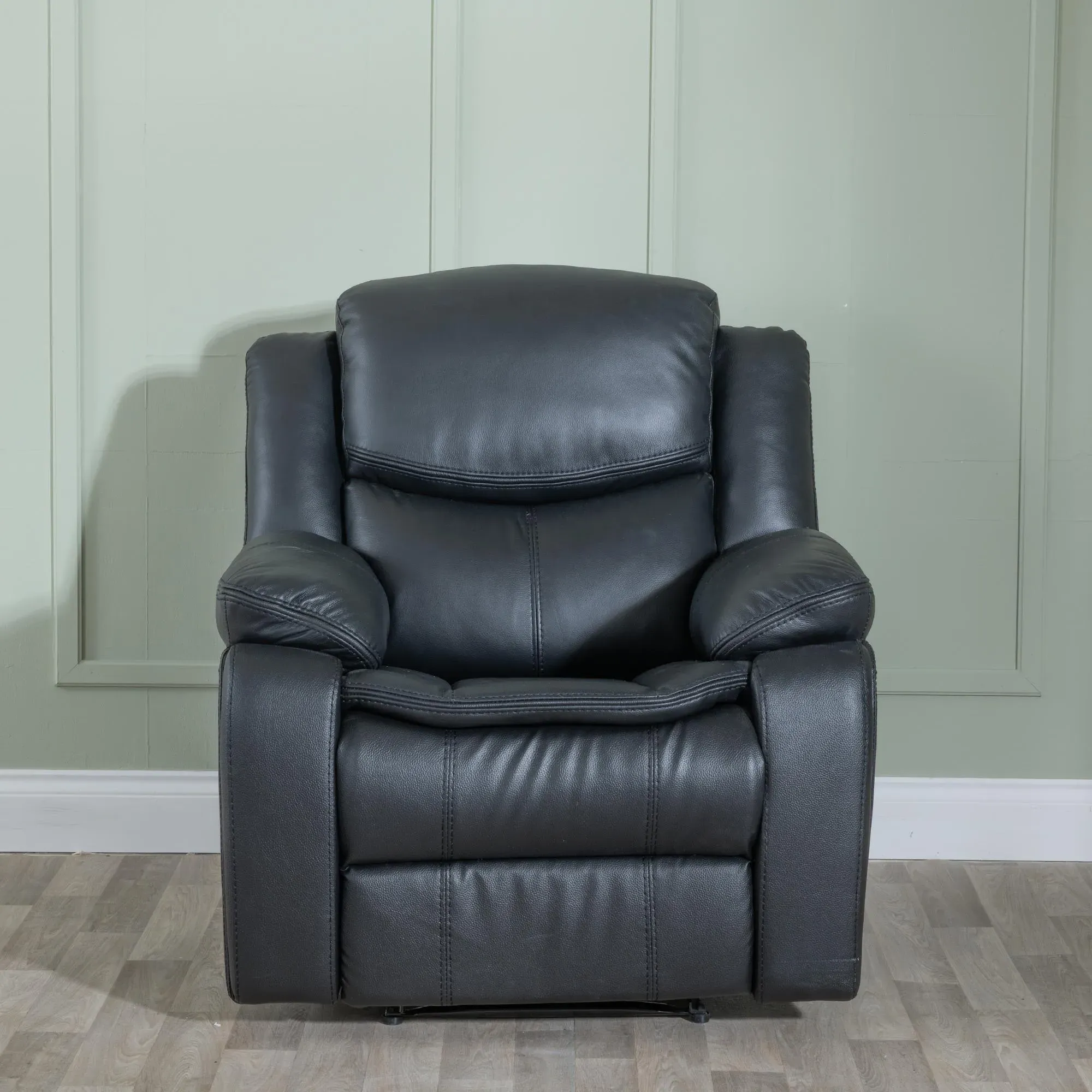Berlin Black Leather Recliner Armchair