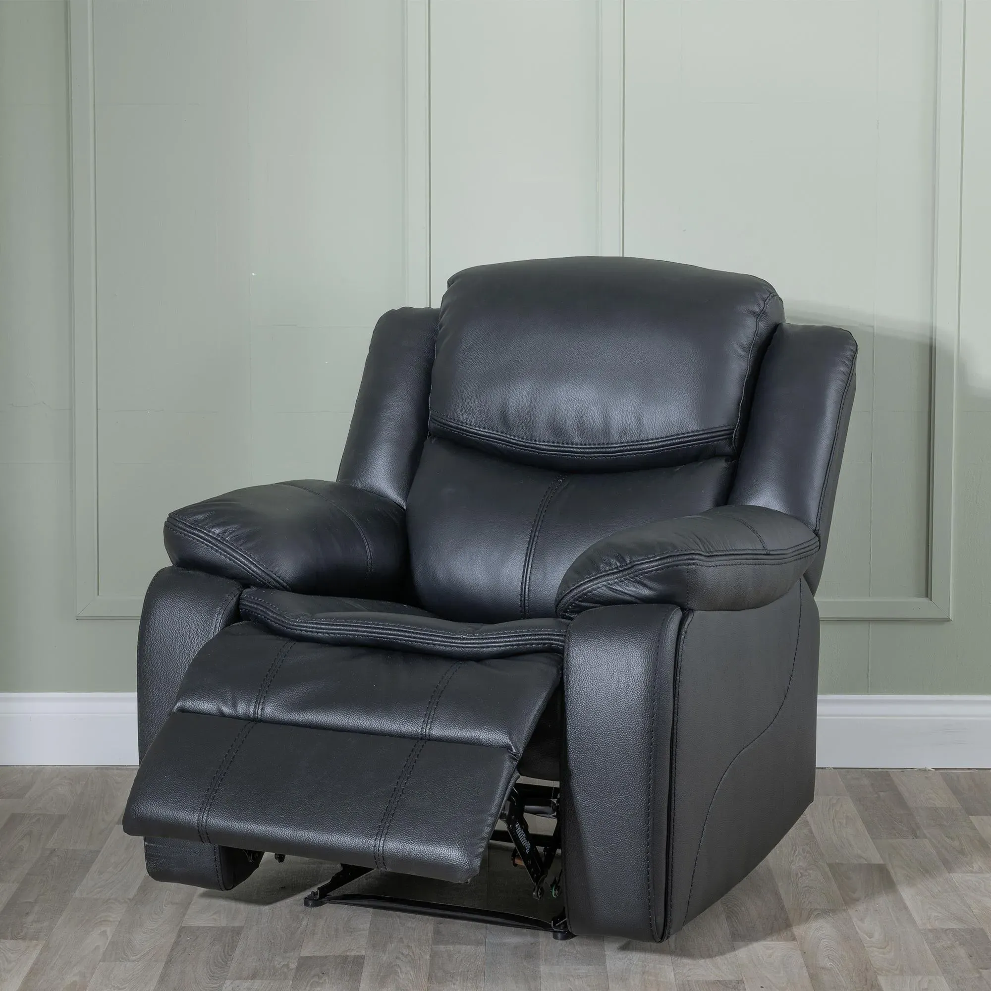 Berlin Black Leather Recliner Armchair