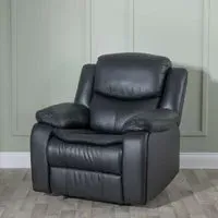 Berlin Black Leather Recliner Armchair