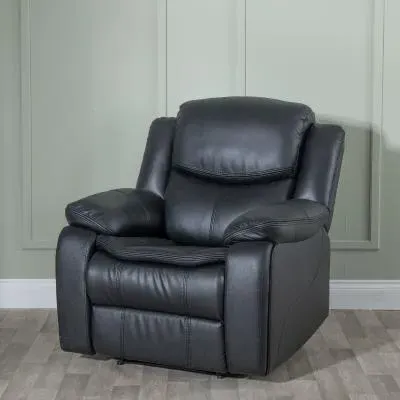 Berlin Black Leather Recliner Armchair image