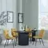 Bern 4-Seater Round Dining Set with Corona Chairs - Black, Yellow
