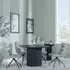 Bern 4-Seater Round Dining Set with Diego Chairs - Black, Beige