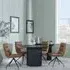 Bern 4-Seater Round Dining Set with Diego Swivel Chairs - Black, Brown