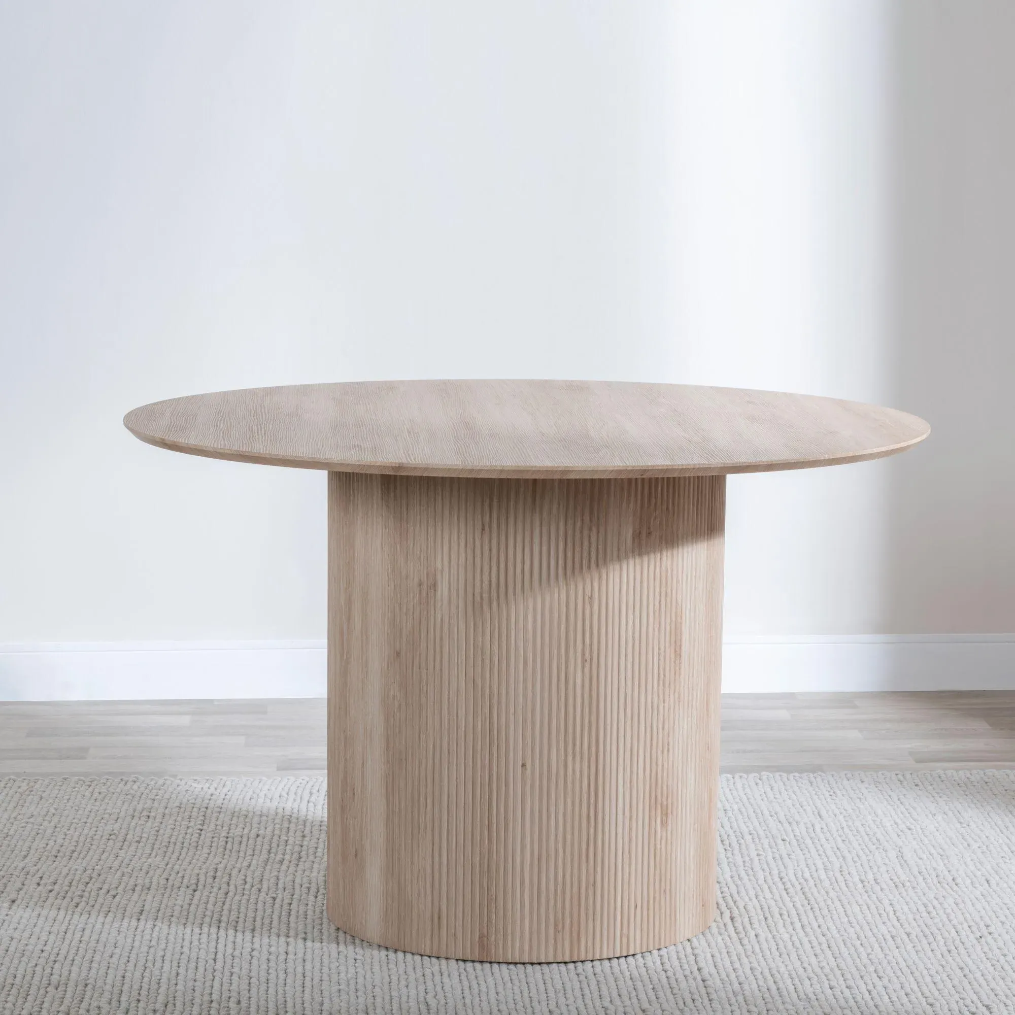 Bern 4-Seater Round Dining Set with Kiefer Chairs - Oak, Grey