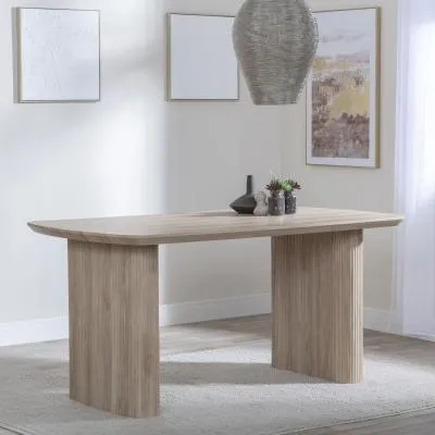 Bern 6-Seater Oval Dining Table with Fluted Base - Oak image