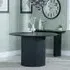 Bern Fluted 4-Seater Round Dining Table with Drum Base - Black