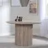 Bern Fluted 4-Seater Round Dining Table with Drum Base - Oak