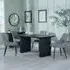 Bern Fluted Dining Set - Black, Grey Fabric