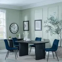Bern Fluted Dining Set - Blue, Black