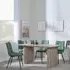 Bern Fluted Dining Set - Green, Oak Effect
