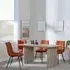 Bern Fluted Dining Set - Orange, Oak Effect