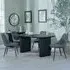 Bern Fluted Dining Set with Darwin Chairs - Black, Dark Grey
