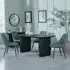 Bern Fluted Dining Set with Darwin Chairs - Black, Green