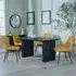 Bern Fluted Dining Set with Darwin Chairs - Black, Yellow