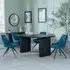 Bern Fluted Dining Set with Swivel Chairs - Black, Blue