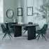 Bern Fluted Dining Set with Swivel Chairs - Green, Black