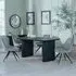 Bern Fluted Dining Set with Swivel Chairs - Grey, Black