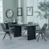 Bern Fluted Dining Set with Swivel Chairs - Grey, Black