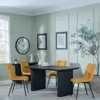 Bern Fluted Dining Set - Yellow, Black