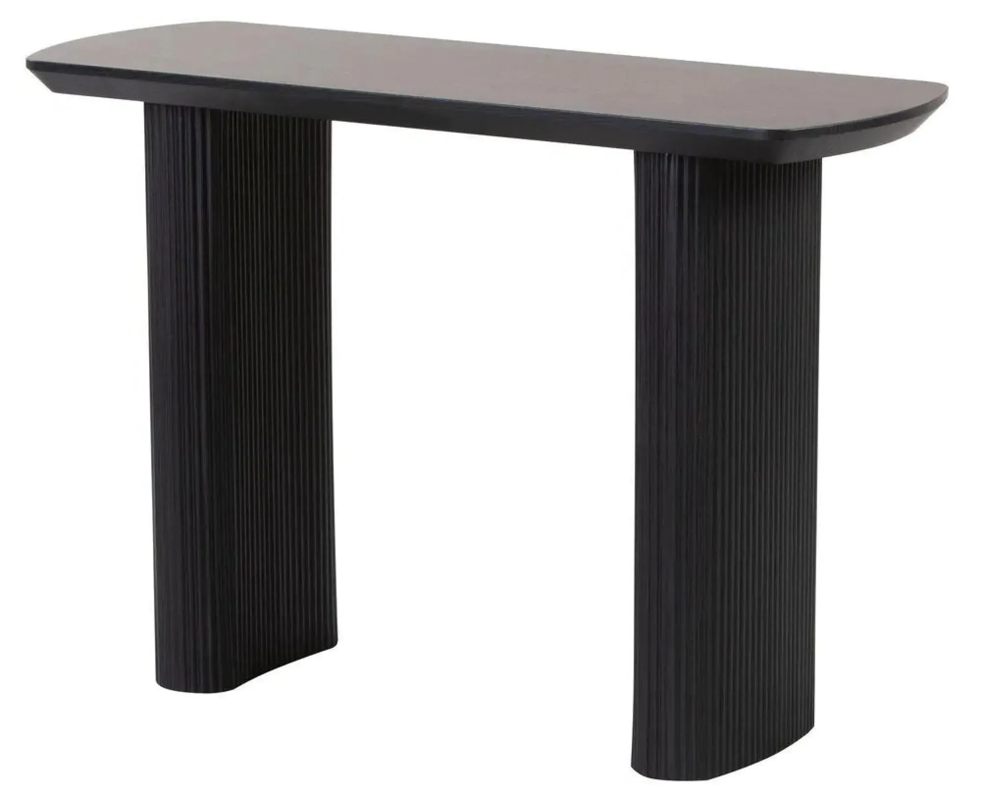 Bern Fluted Oval Console Table - Black, MDF