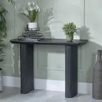 Bern Fluted Oval Console Table - Black, MDF